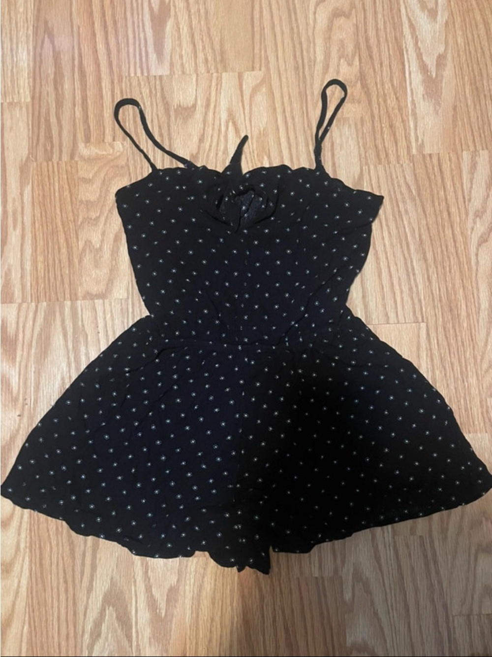 Charlotte Russe Black Spaghetti Strap Floral Romper